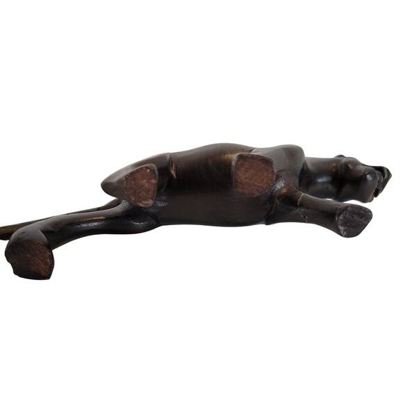 Hand Carved Wood Lion Figurine Safari Jungle Decor 6" Animal Statue  READ - Picture 6 of 13